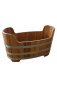 Preview: Robuste Sitzbadewanne aus Akazienholz für Innen- und Gartenbereiche
