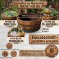 Preview: Pflanzkübel & Miniteich aus massivem Eichenholz – 60 Liter | Ø 63cm rustikaler Holzbottich aus Weinfass