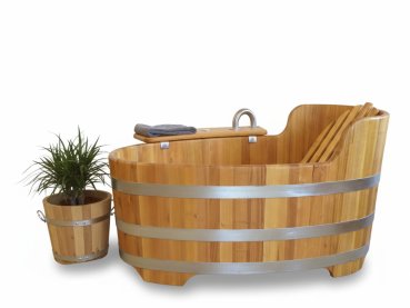 Holzbadewanne - AIBLINGER MOORWANDL- mit Whirl Anlage