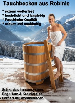 Preview: Tauchbecken Oval 110/70/100 Tauchbottich Holzfass