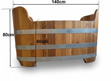 Preview: Schaffl Bad, Gartenbadewanne, Holzbadewanne, Liegebadewanne, Holzwanne, handgefertigte Holzbadewannen