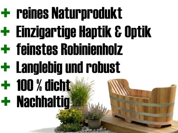 Romantika Whirlpoolanlage mit Heizung , Gartenbadewanne, Holzbadewanne, Liegebadewanne, Holzwanne, 2 Personen