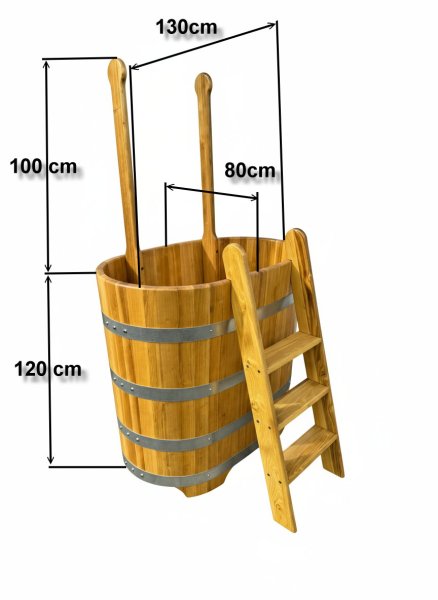 Tauchbecken Oval 130/80/120 Tauchbottich Holzfass