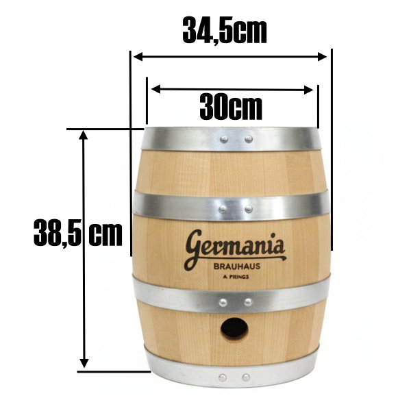 Holzbierfass 10 Liter – Holzkeg mit Edelstahlblase (VA)