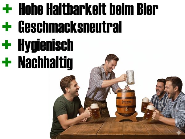 Holzbierfass 10 Liter – Holzkeg mit Edelstahlblase (VA)