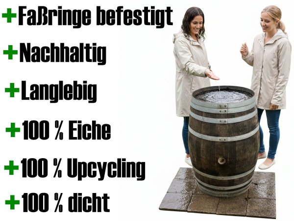 Holzfass 225 Liter dunkel, Wasserfass