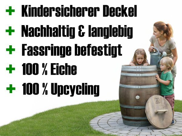 Holzfass 225 Liter medium, Wasserfass
