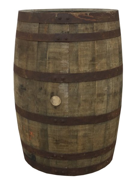 gebrauchtes Whiskyfass geschlossen Stehtisch