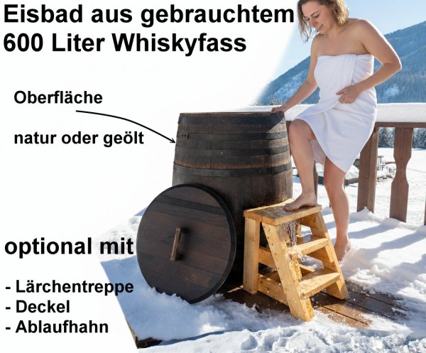 Tauchbecken Whiskyfass 600 Liter Tauchbottich Saunatauchbecken