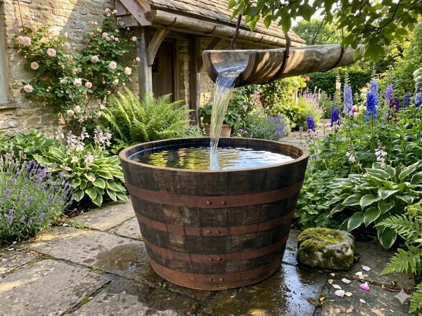 XXL Whiskyfass-Hälfte 250L | Massiver Eichenholz-Bottich Ø 92cm | Rustikaler Pflanzkübel & Miniteich